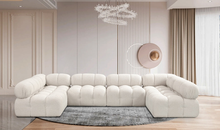 Canapé sectionnel Ames en tissu bouclé