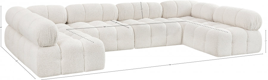 Canapé sectionnel Ames en tissu bouclé