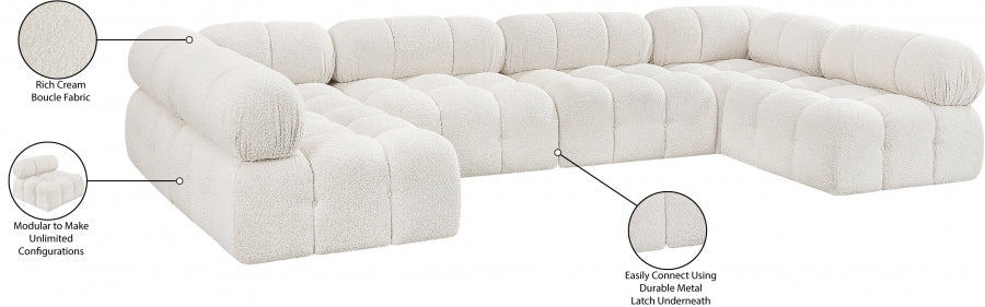 Canapé sectionnel Ames en tissu bouclé