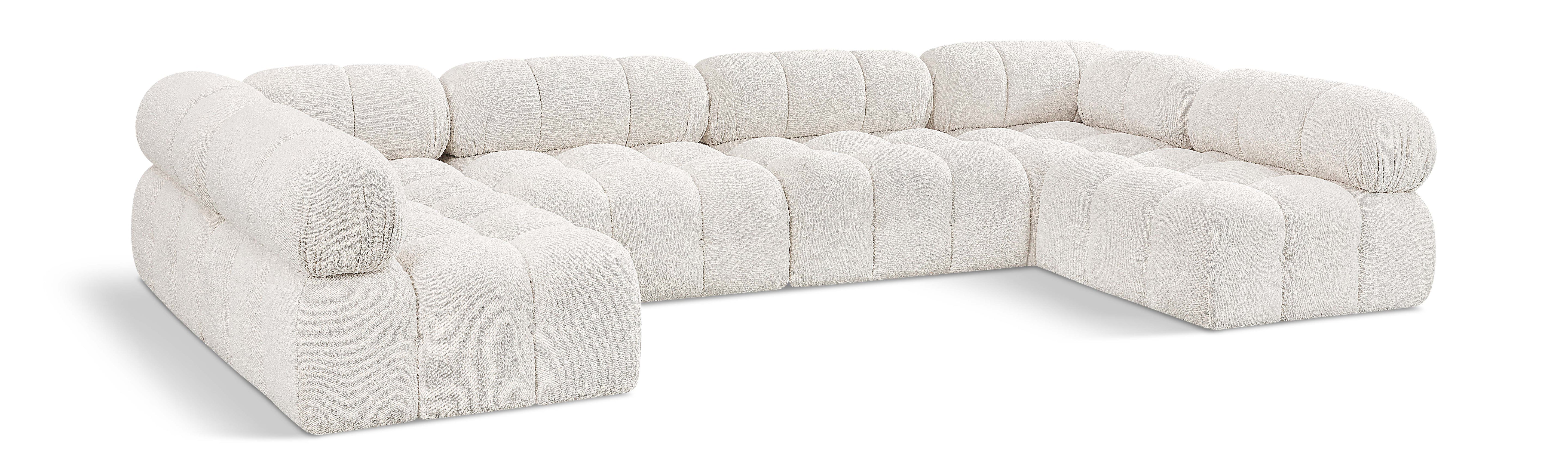 Canapé sectionnel Ames en tissu bouclé