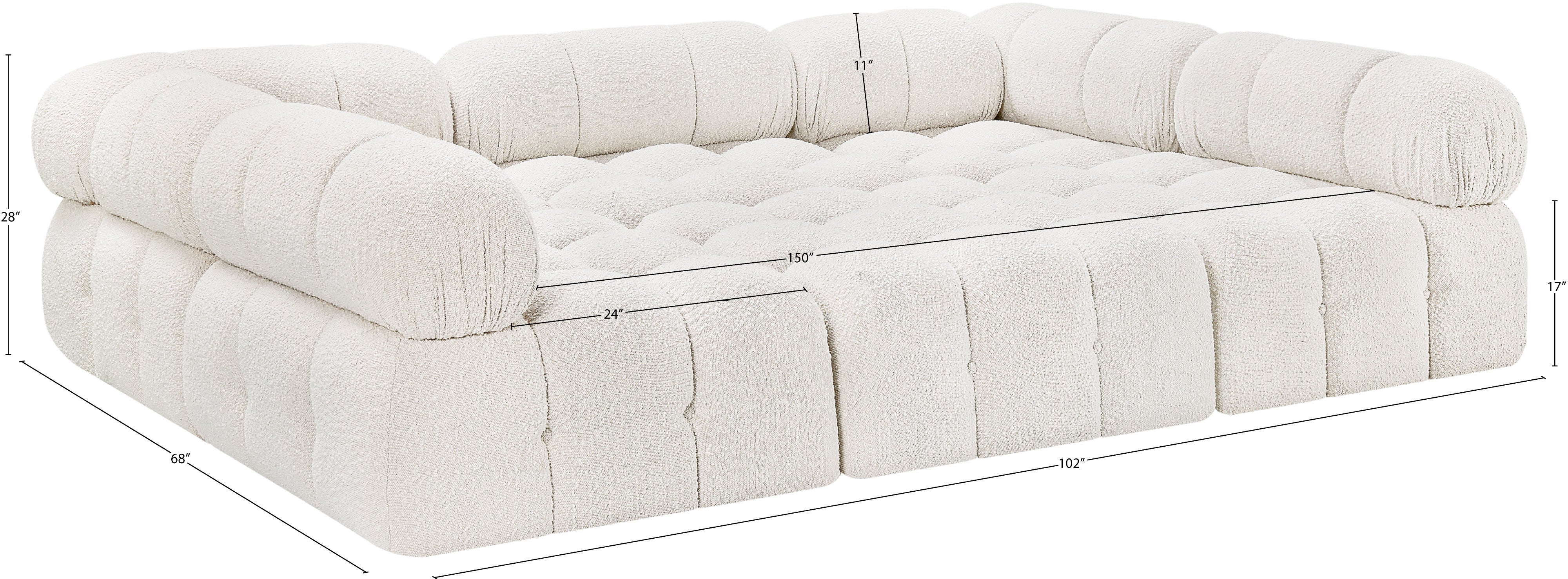 Canapé sectionnel Ames en tissu bouclé
