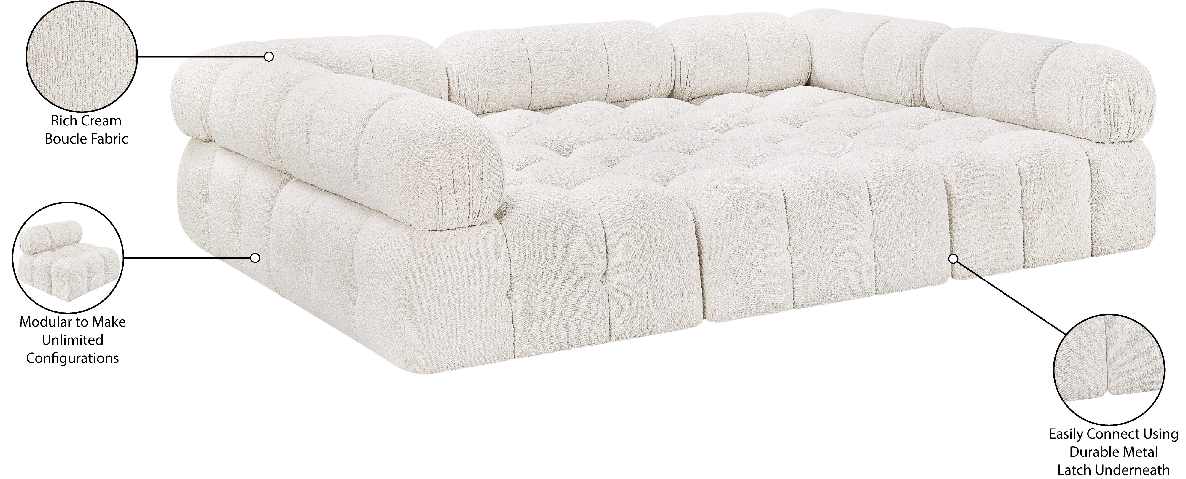 Canapé sectionnel Ames en tissu bouclé