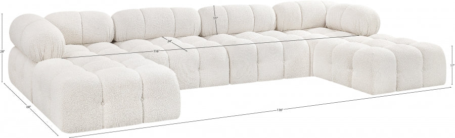 Canapé sectionnel Ames en tissu bouclé
