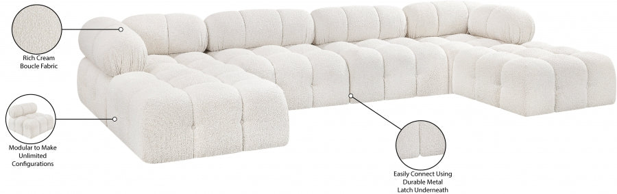 Canapé sectionnel Ames en tissu bouclé