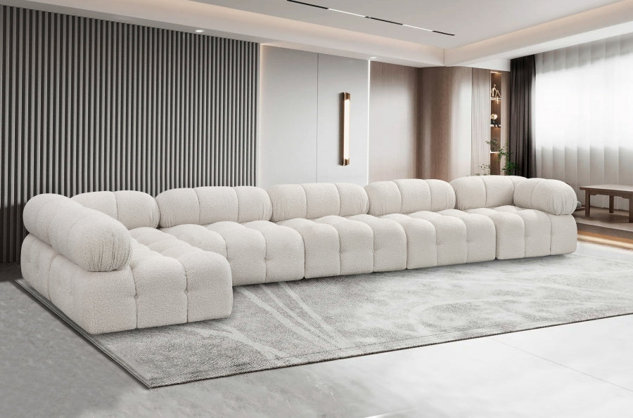 Canapé sectionnel Ames en tissu bouclé