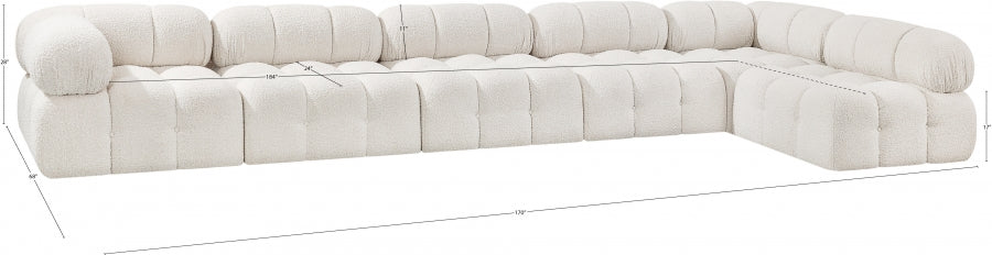 Canapé sectionnel Ames en tissu bouclé