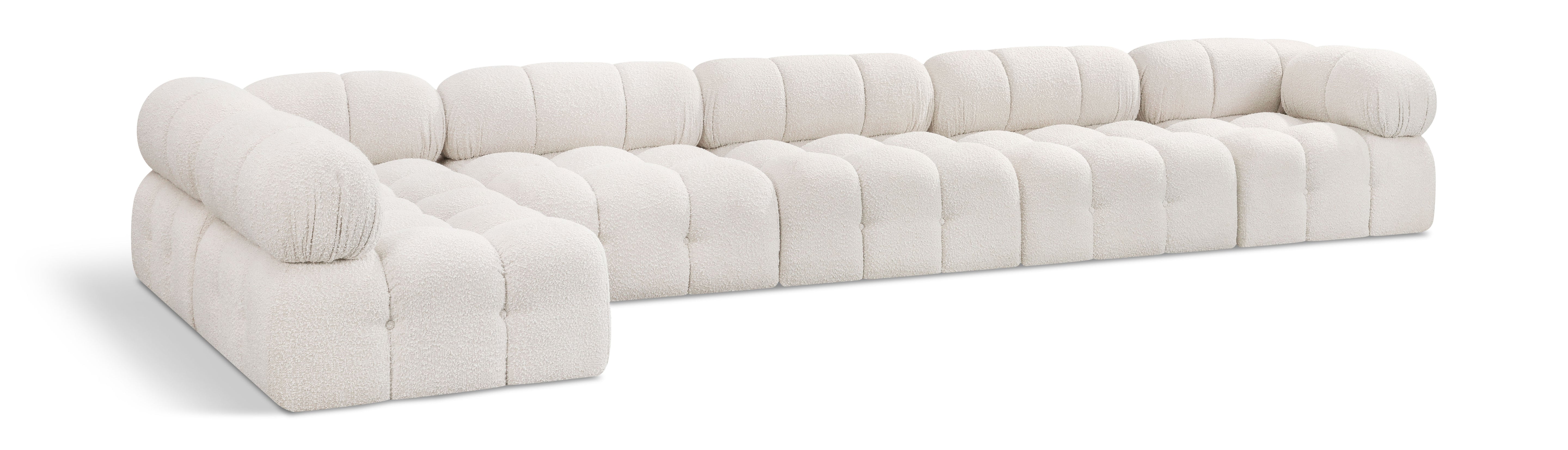 Canapé sectionnel Ames en tissu bouclé