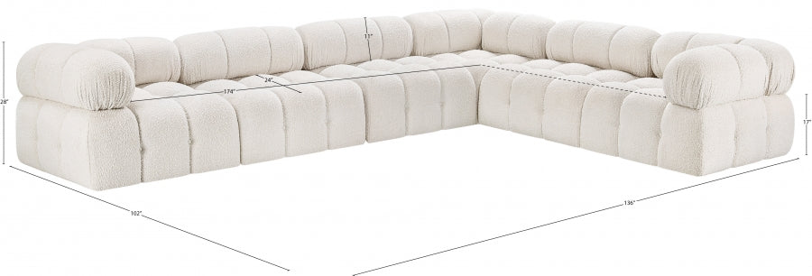 Canapé sectionnel Ames en tissu bouclé