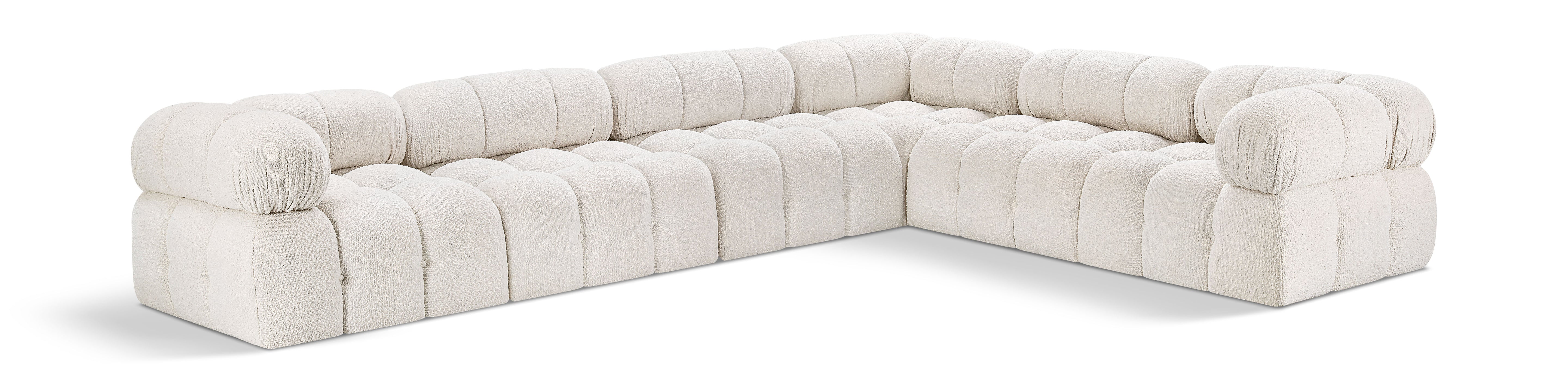 Canapé sectionnel Ames en tissu bouclé