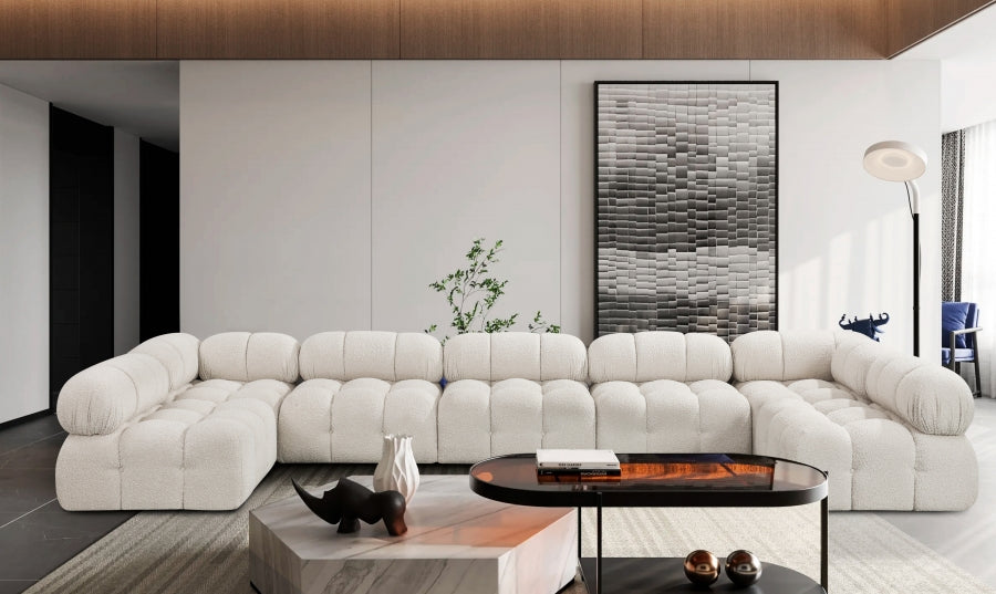 Canapé sectionnel Ames en tissu bouclé