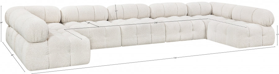 Canapé sectionnel Ames en tissu bouclé
