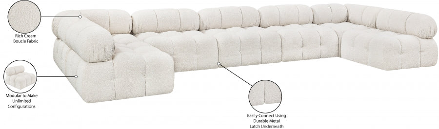 Canapé sectionnel Ames en tissu bouclé