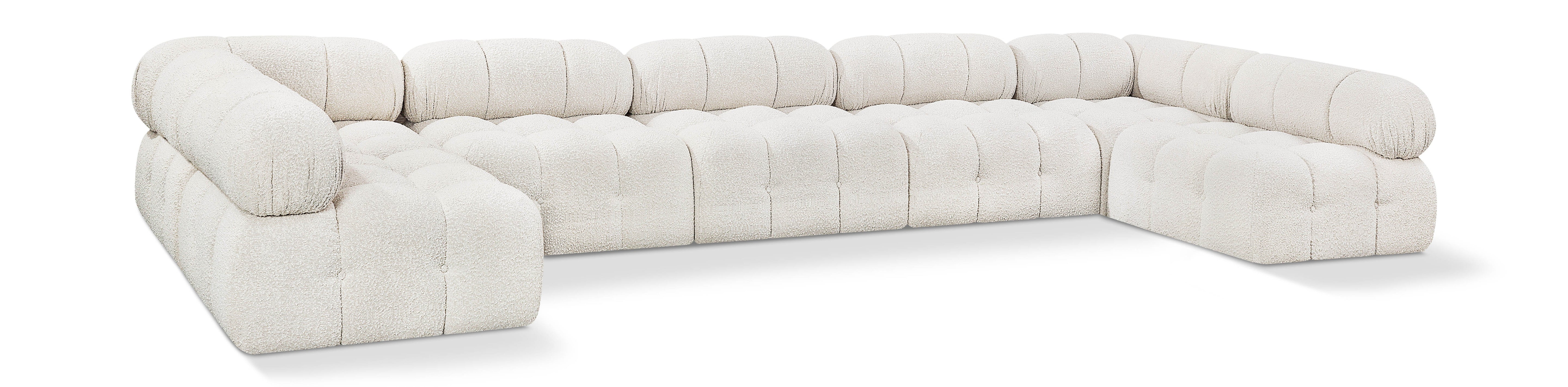 Canapé sectionnel Ames en tissu bouclé