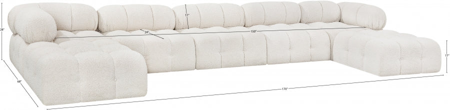 Canapé sectionnel Ames en tissu bouclé