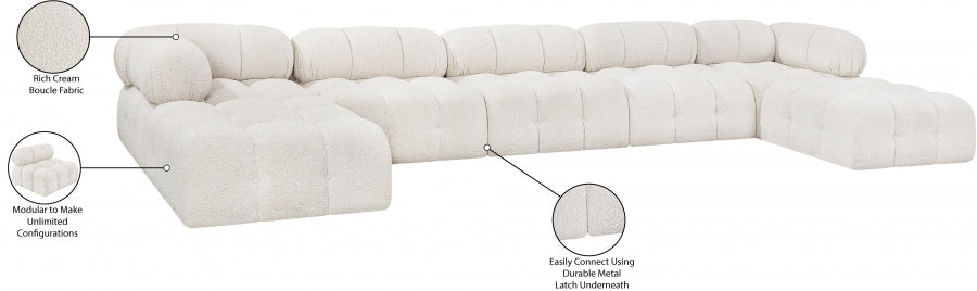 Canapé sectionnel Ames en tissu bouclé