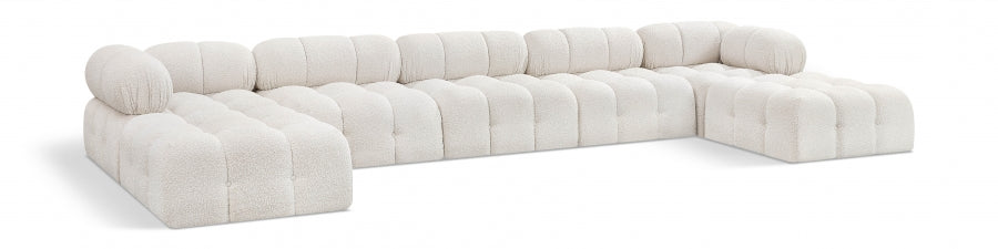Canapé sectionnel Ames en tissu bouclé