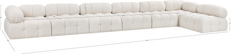 Canapé sectionnel Ames en tissu bouclé