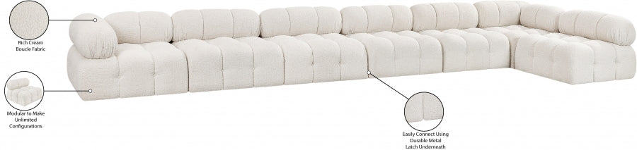 Canapé sectionnel Ames en tissu bouclé