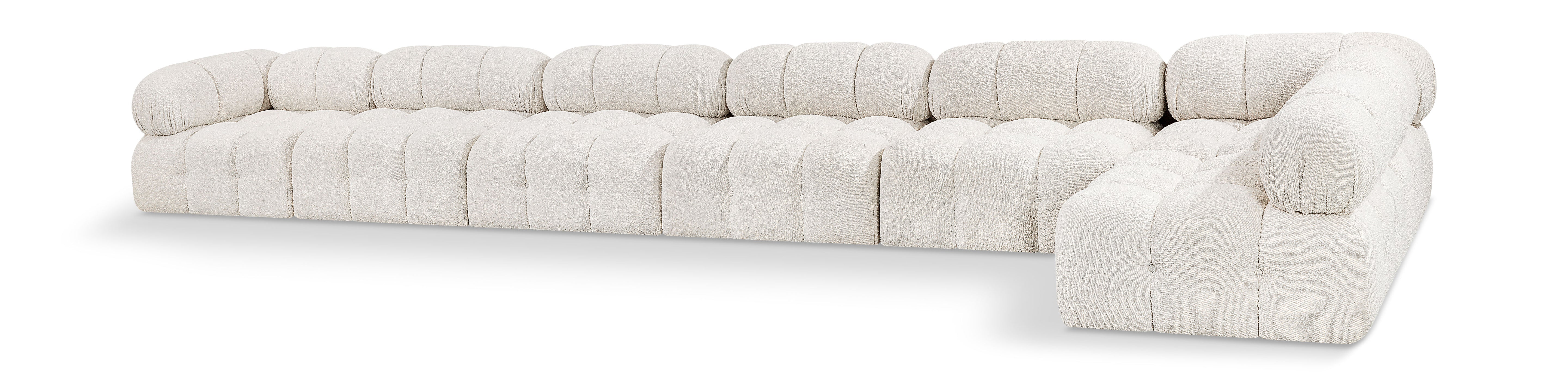 Canapé sectionnel Ames en tissu bouclé