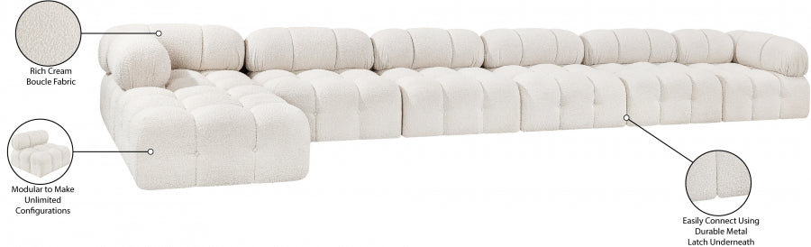 Canapé sectionnel Ames en tissu bouclé