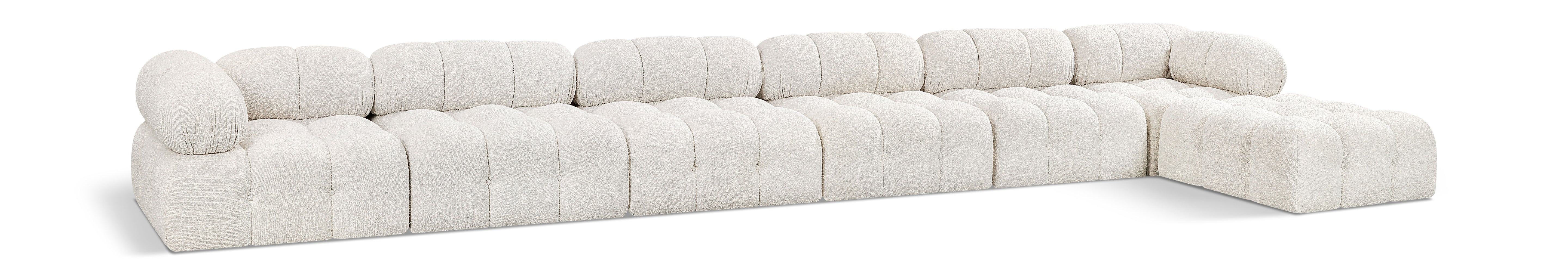 Canapé sectionnel Ames en tissu bouclé