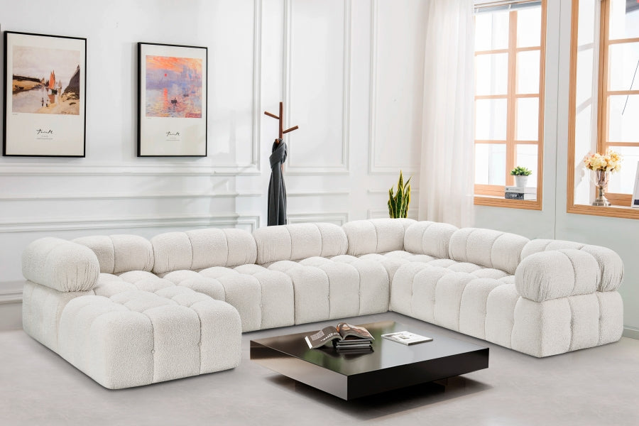 Canapé sectionnel Ames en tissu bouclé
