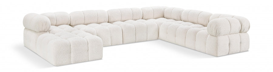 Canapé sectionnel Ames en tissu bouclé