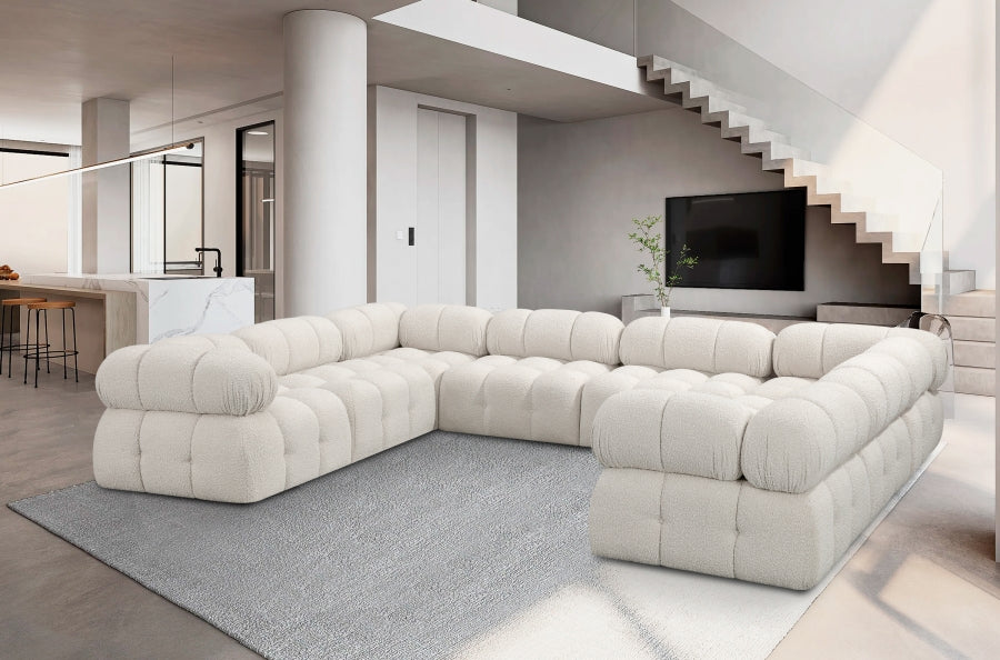 Canapé sectionnel Ames en tissu bouclé