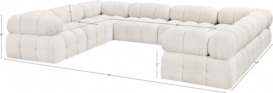 Canapé sectionnel Ames en tissu bouclé