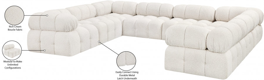 Canapé sectionnel Ames en tissu bouclé