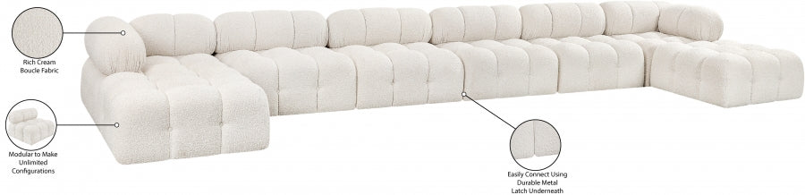 Canapé sectionnel Ames en tissu bouclé