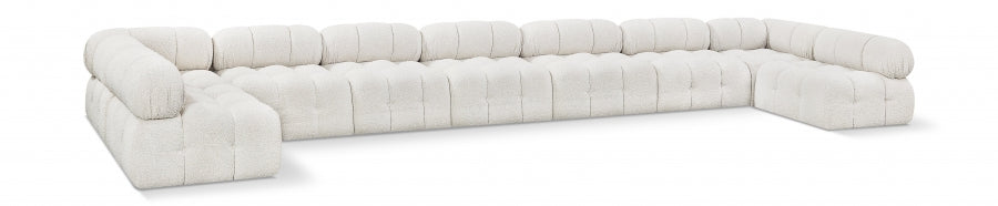 Canapé sectionnel Ames en tissu bouclé