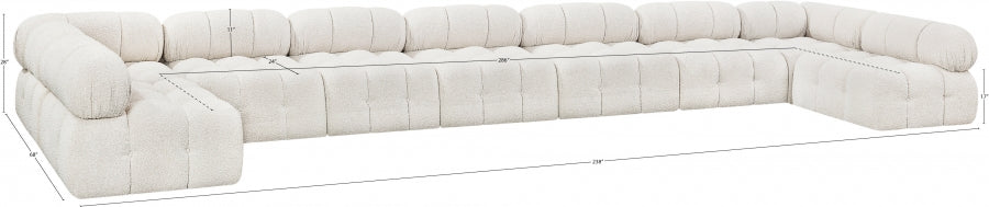 Canapé sectionnel Ames en tissu bouclé