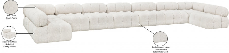 Canapé sectionnel Ames en tissu bouclé