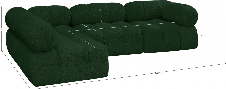 Canapé sectionnel Ames en tissu bouclé