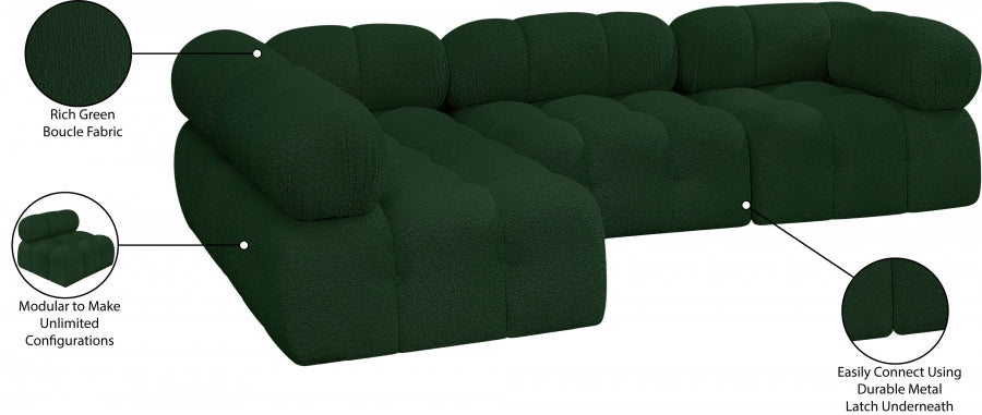 Canapé sectionnel Ames en tissu bouclé