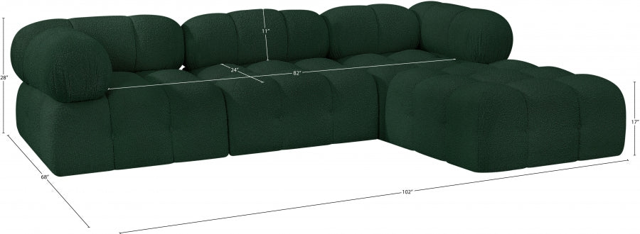 Canapé sectionnel Ames en tissu bouclé