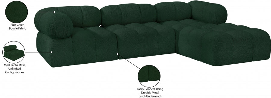 Canapé sectionnel Ames en tissu bouclé