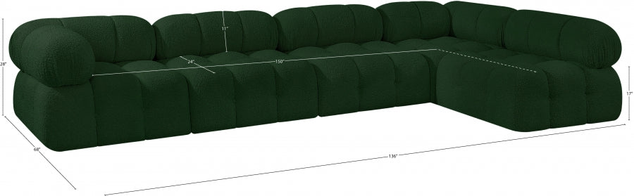 Canapé sectionnel Ames en tissu bouclé