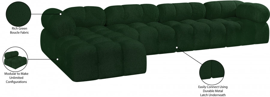 Canapé sectionnel Ames en tissu bouclé
