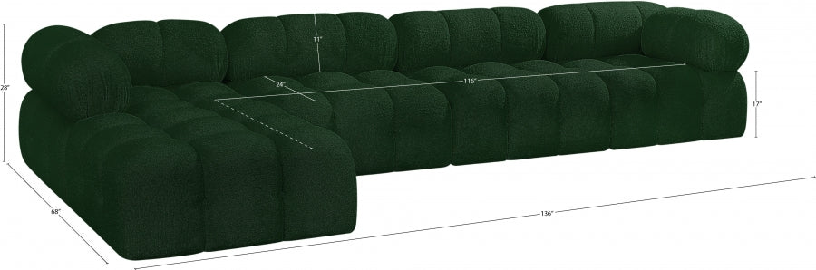 Canapé sectionnel Ames en tissu bouclé