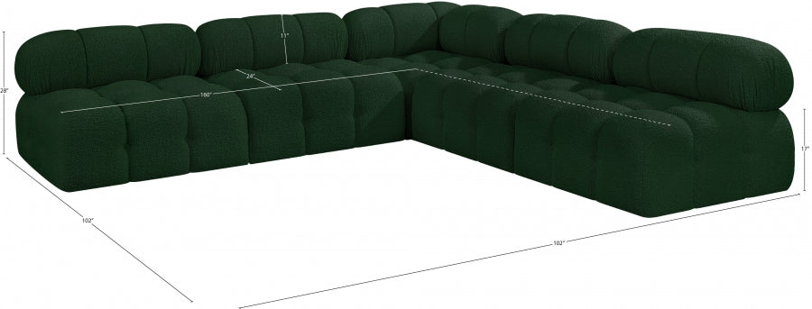 Canapé sectionnel Ames en tissu bouclé