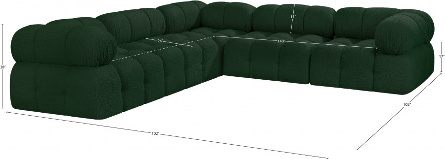 Canapé sectionnel Ames en tissu bouclé