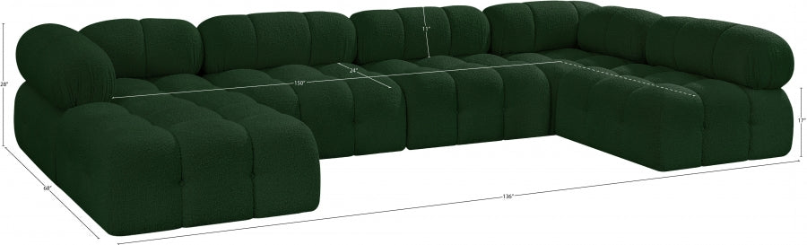 Canapé sectionnel Ames en tissu bouclé