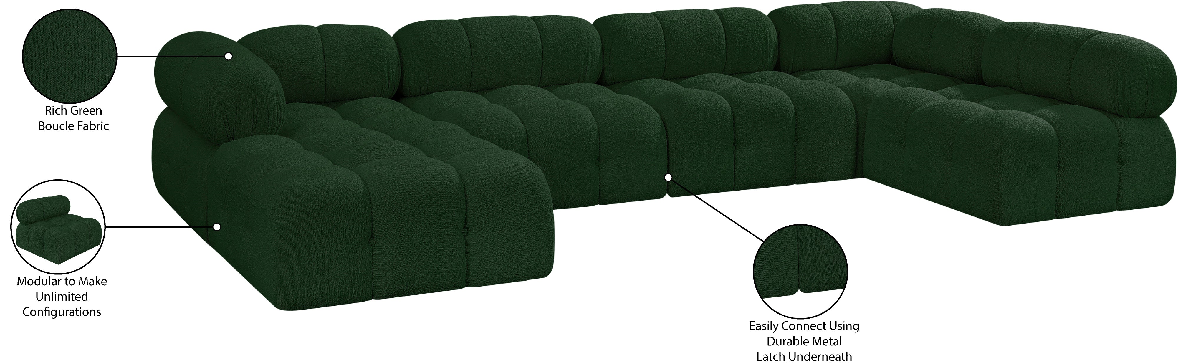 Canapé sectionnel Ames en tissu bouclé