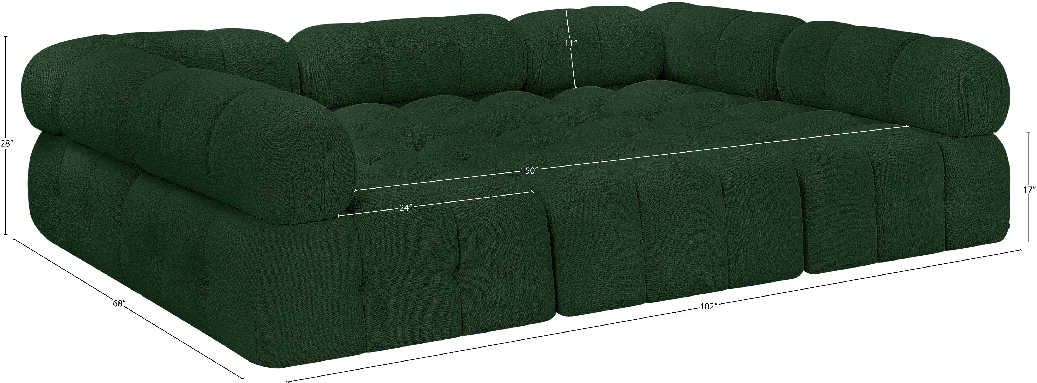 Canapé sectionnel Ames en tissu bouclé