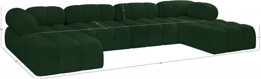 Canapé sectionnel Ames en tissu bouclé