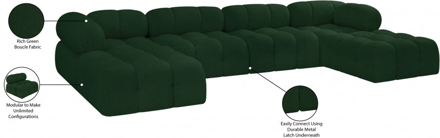 Canapé sectionnel Ames en tissu bouclé