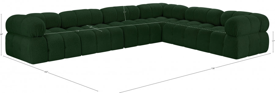 Canapé sectionnel Ames en tissu bouclé