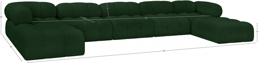 Canapé sectionnel Ames en tissu bouclé